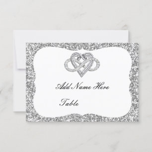 Carte Place Infinity Parties scintillant Argent Ta