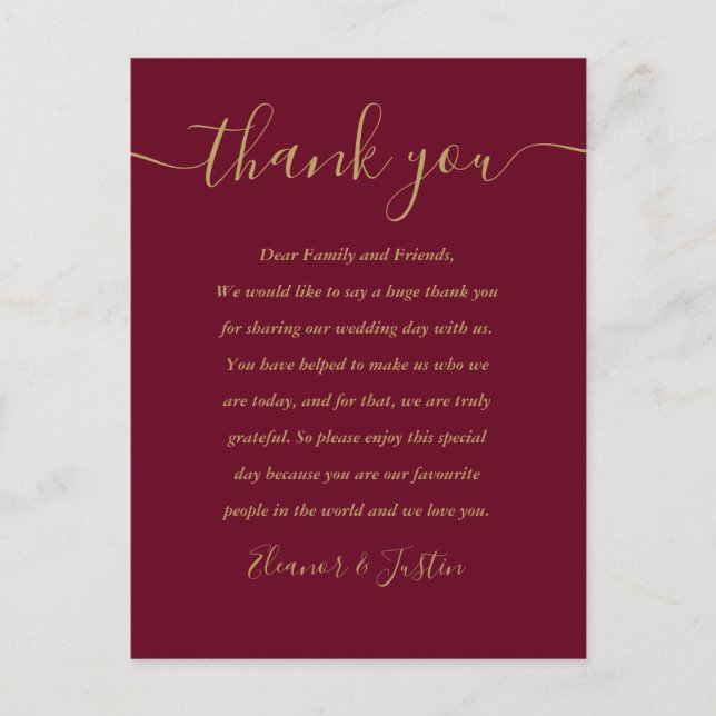 Carte Place Mariage de Bourgogne et Merci d'or (Devant)