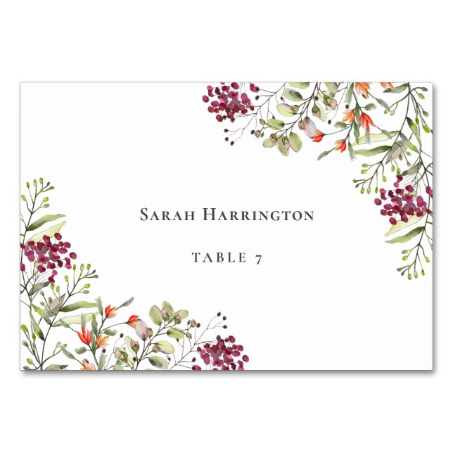 Carte Place Mariage fleur sauvage Meadow (Dos)