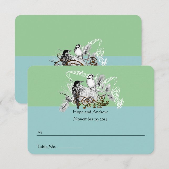 Carte Place Mariage Inséparable vintage (Devant / Derrière)