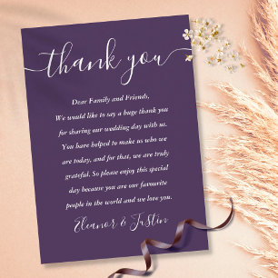 Carte Place Mariage Merci violet
