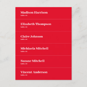 Carte Place Mariage rouge rétro do-it-yourself