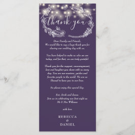 Carte Place Merci Floral avec cordon violet