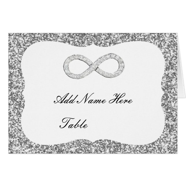 Carte Place Parties scintillant Diamond Infinity T (Devant Horizontal)