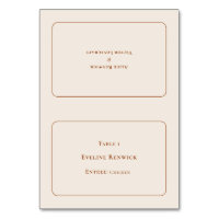 Carte Place pliable Boho Ivoire simple