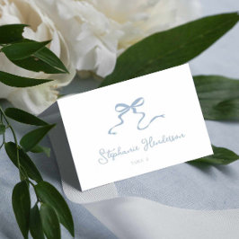 Carte Place pliée Bow bleu Dusty