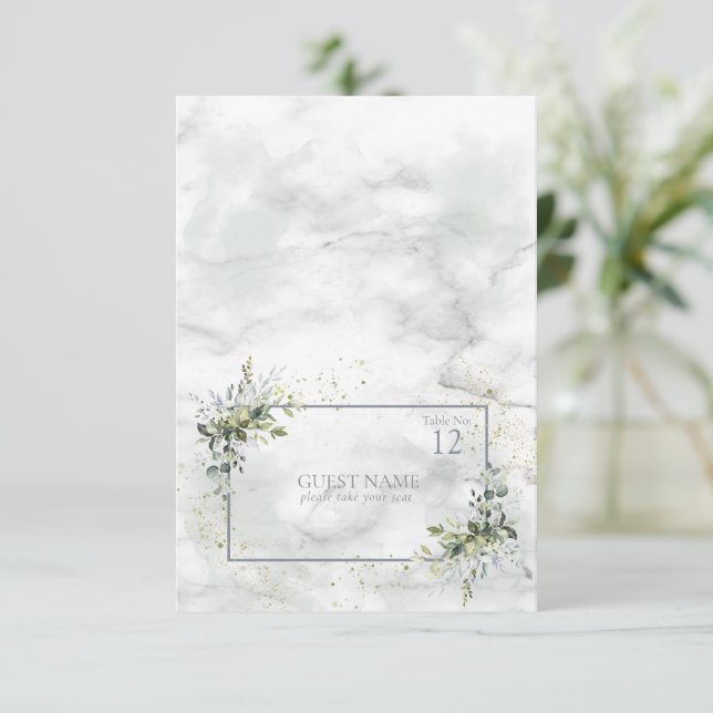 Carte Place Succulente Eucalyptus Bleu Léger (Debout devant)