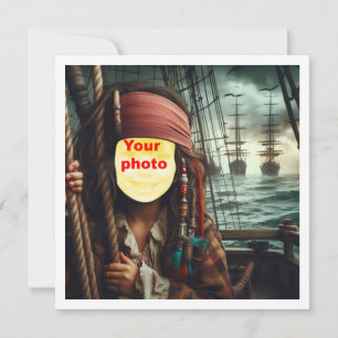 Carte Placez mon visage dans la photo, pirate sur un bat