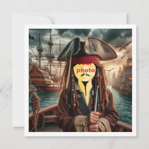 Carte Placez mon visage dans la photo, pirate sur un bat