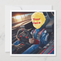 Placez mon visage dans l'image, voiture de course 