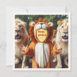 Carte Placez mon visage sur la photo, les lions et la ca