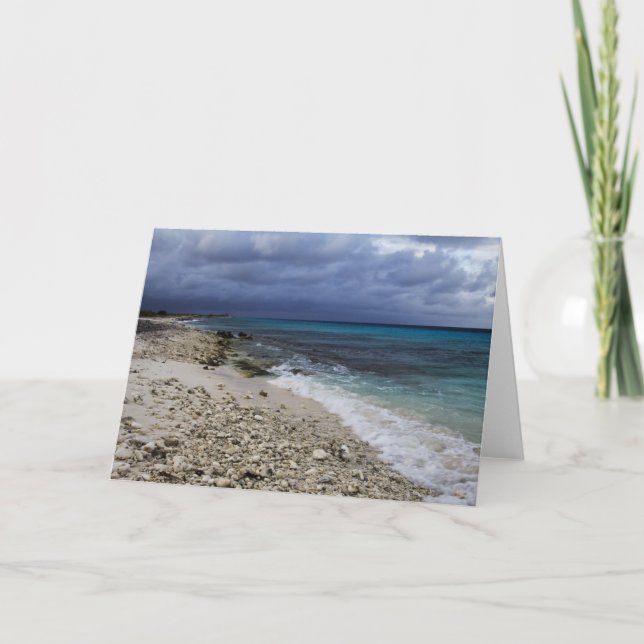 Carte Plage..Carte de voeux Bonaire Caraïbes (Devant)
