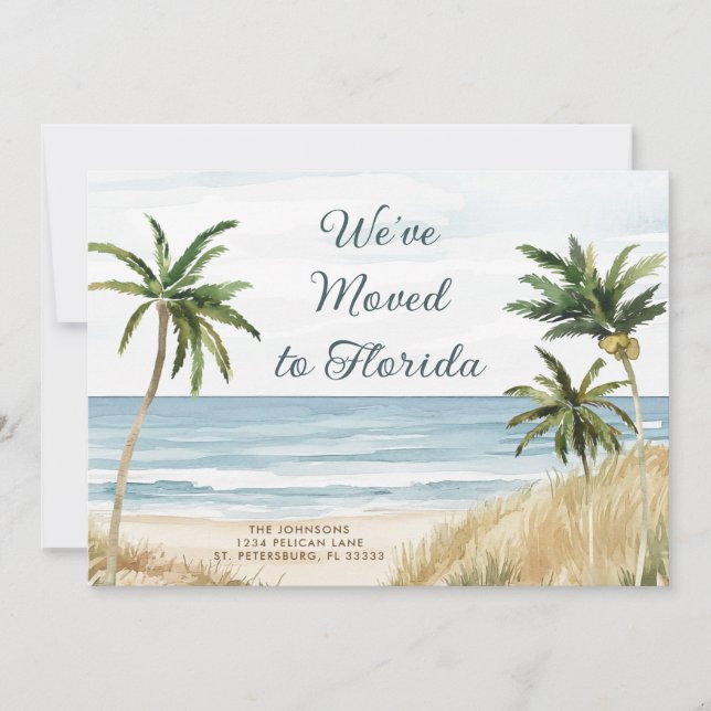 Carte Plage de Palm Trees Tropical Nouvelle adresse (Devant)