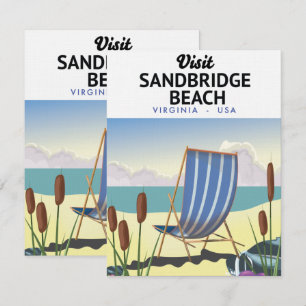 Carte Plage de Sandbridge Virginie États-Unis,