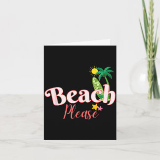 Carte Plage drôle de vacances d'été graphique mignon bor