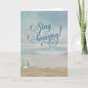 Carte plage extraordinaire d'anniversaire de séjour avec