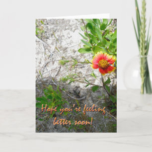Carte Plage Flower Get Well Card