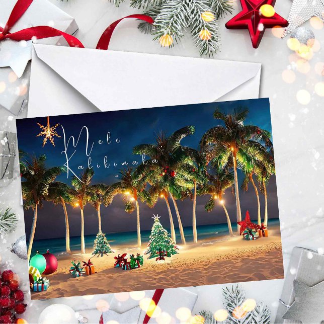 Carte Plage Hawaiian Mele Kalikimaka (Créateur téléchargé)