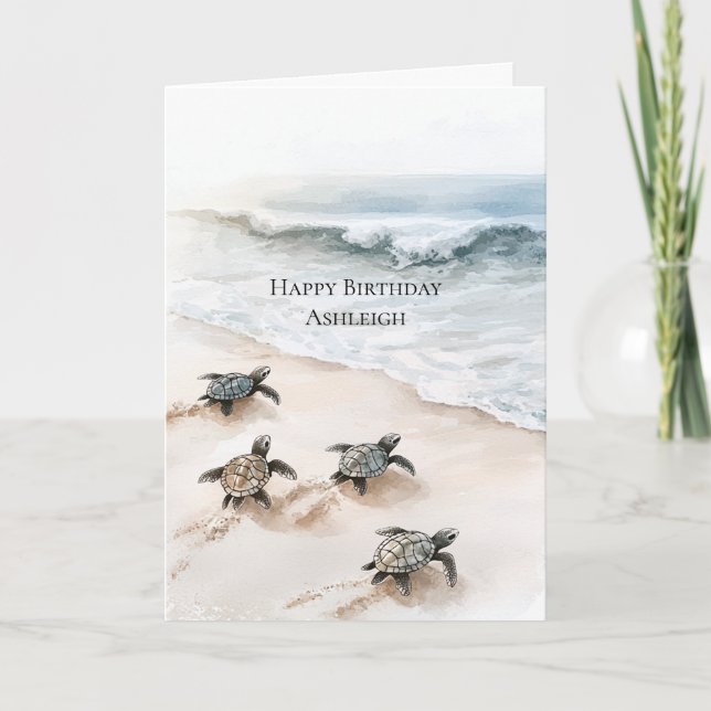 Carte Plage Océanique Côte Tortues Marines (Devant)