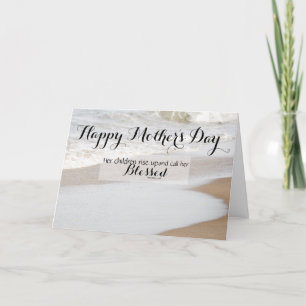 Carte Plage - Proverbes 31:28 Bible Verses Fête des mère