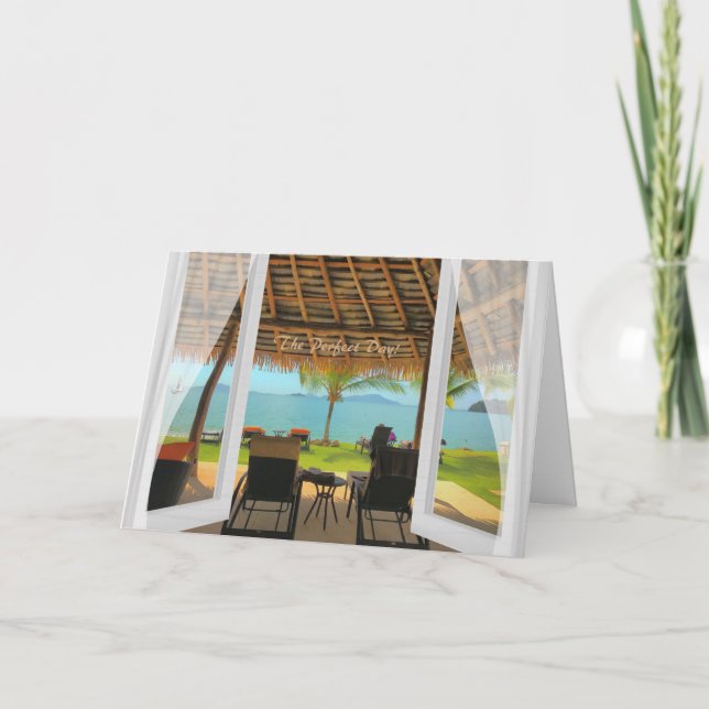 Carte Plage Sun Fun Tropics Magique Anniversaire (Devant)