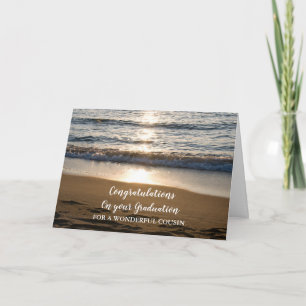 Carte Plage Vagues Cousin Félicitations Diplôme