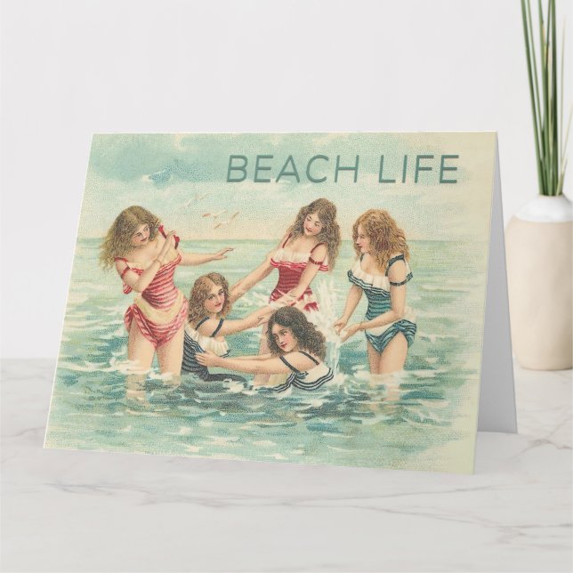 Carte Plage vintage (Devant)