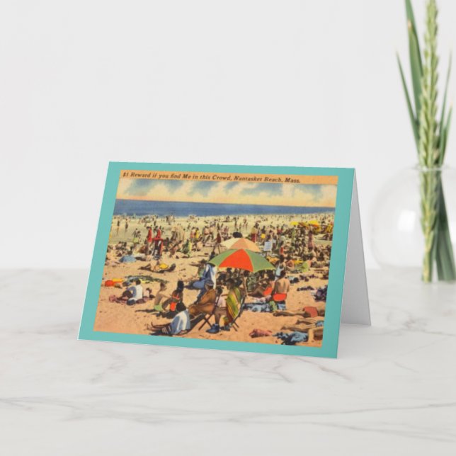 Carte Plage vintage de Nantasket, Massachusetts (Devant)