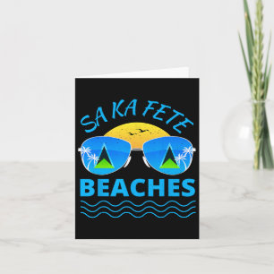 Carte Plages De Sa Ka Fete - Drapeau De Saint Lucian Sun