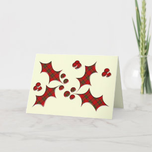 Carte Plaid Holly Christmas Shape Holiday