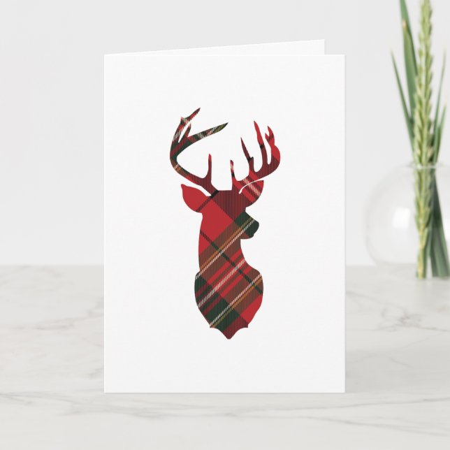 Carte Plaid Reindeer Head (Devant)