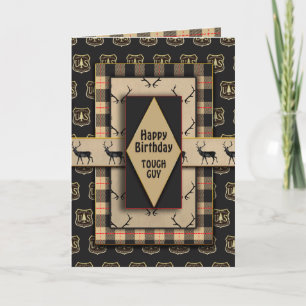 Carte Plaids Brown Anniversaire Tough Guy Masculin
