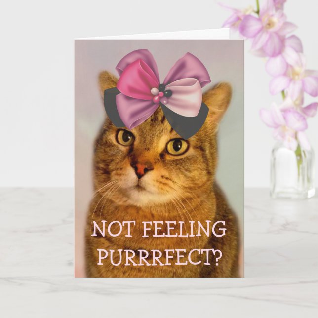 Carte Plaisanterie de chats mignonnes se tirer bien (Orchidée)