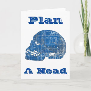 Carte Plan A Tête Blueprint Humoristique