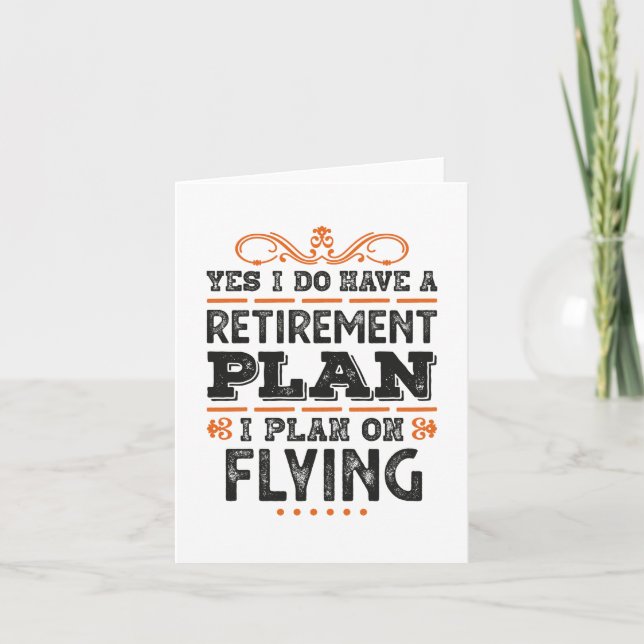 Carte Plan de retraite Cadeau volant drôle (Devant)