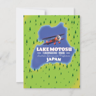 Carte Plan de voyage japonais du lac Motosu.