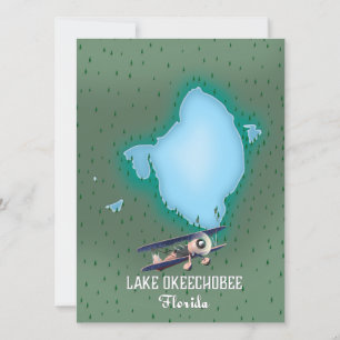 Carte Plan du lac Okeechobee Floride.