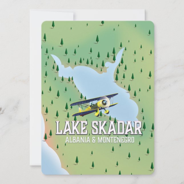 Carte Plan du lac Skadar Albanie et Monténégro (Devant)