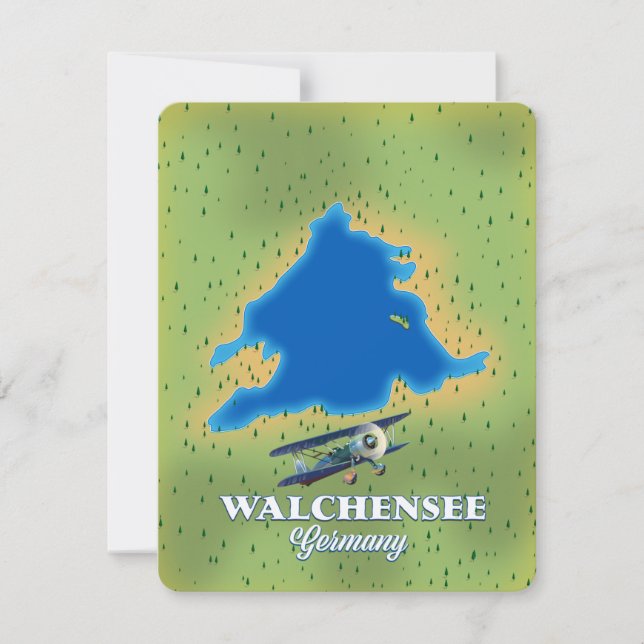Carte Plan du lac Walchensee Allemagne (Devant)