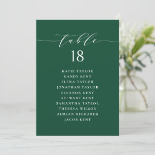 Carte Plan minimaliste de siège vert Script Numéro de ta