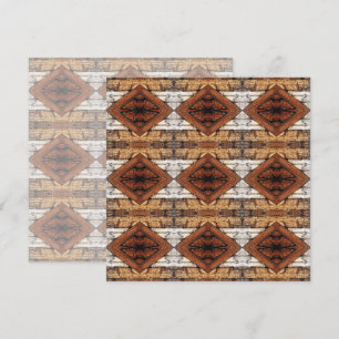 Carte Planches de bois patiné en motif diamant multimédi