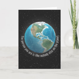 Carte Planète d'anniversaire Terre avec des étoiles