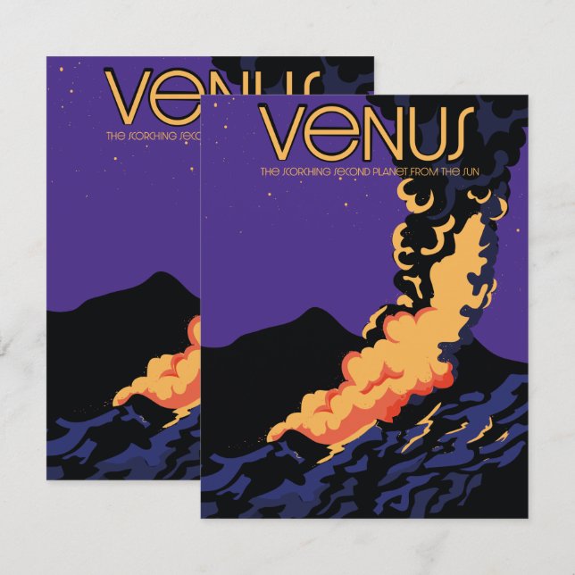 Carte Planète Vénus espace art (Devant / Derrière)