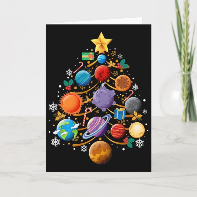 Carte Planètes du système solaire sapin de Noël astronom (Devant)