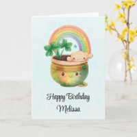 Planeur Whimsical avec arc-en-ciel et trèfle anniv