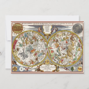 Carte Planisphère Céleste Vintage par Nicholas de Fer