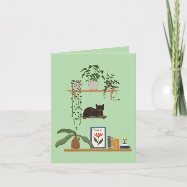 Carte Plantes, Chats Et Livres - Boisson Chat esthétique (Devant)