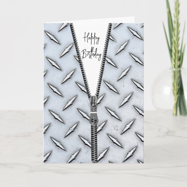 Carte Plaque de diamant avec Zipper pour Anniversaire (Devant)