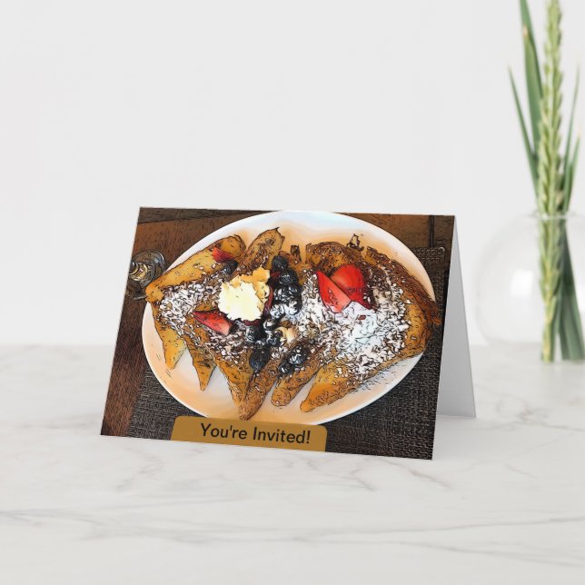 Carte Plaque de pain français avec des fruits (Devant)