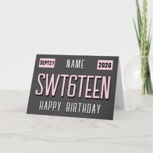 Carte Plaque d'immatriculation pour 16 ans, Voiture d'an